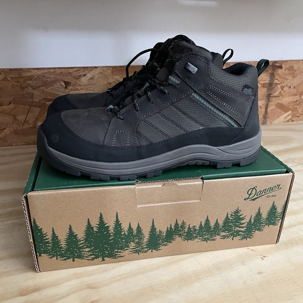 Danner Men's Size 13 Riverside 4.5"‎ Brown/Green Steel Toe Work Boots